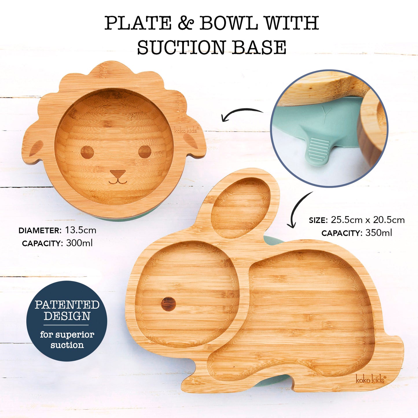 Rabbit and Lamb 4-pc Bamboo Feeding Set