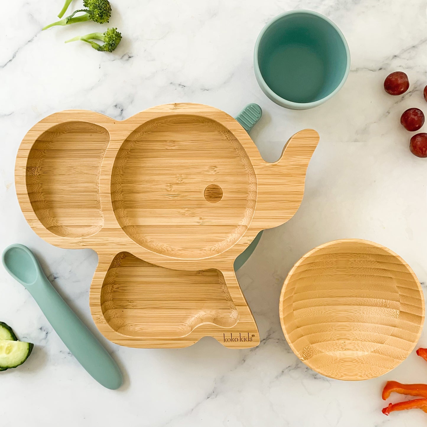 Bamboo and Silicone Weaning Set