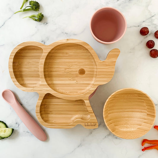 Bamboo and Silicone Weaning Set